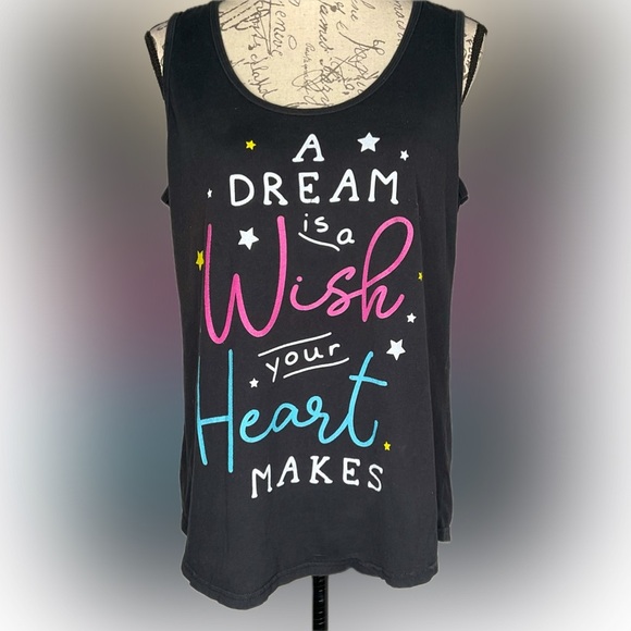 None Tops - Disney Inspired Tank Top “A Dream is a Wish Your Heart Makes” XL
